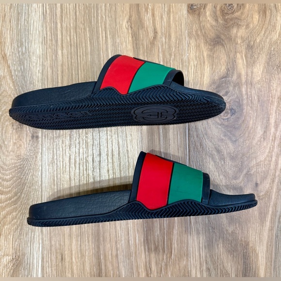 Gucci Signature Stripe Slide Sandals - Men’s - size 40/7.5 EUC - Picture 3 of 7